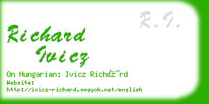richard ivicz business card